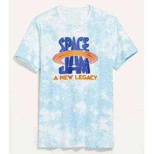 OLD NAVY Adults Space Jam Tie-Dye Gender-Neutral T-Shirt Size XL in Cool Tie Dye